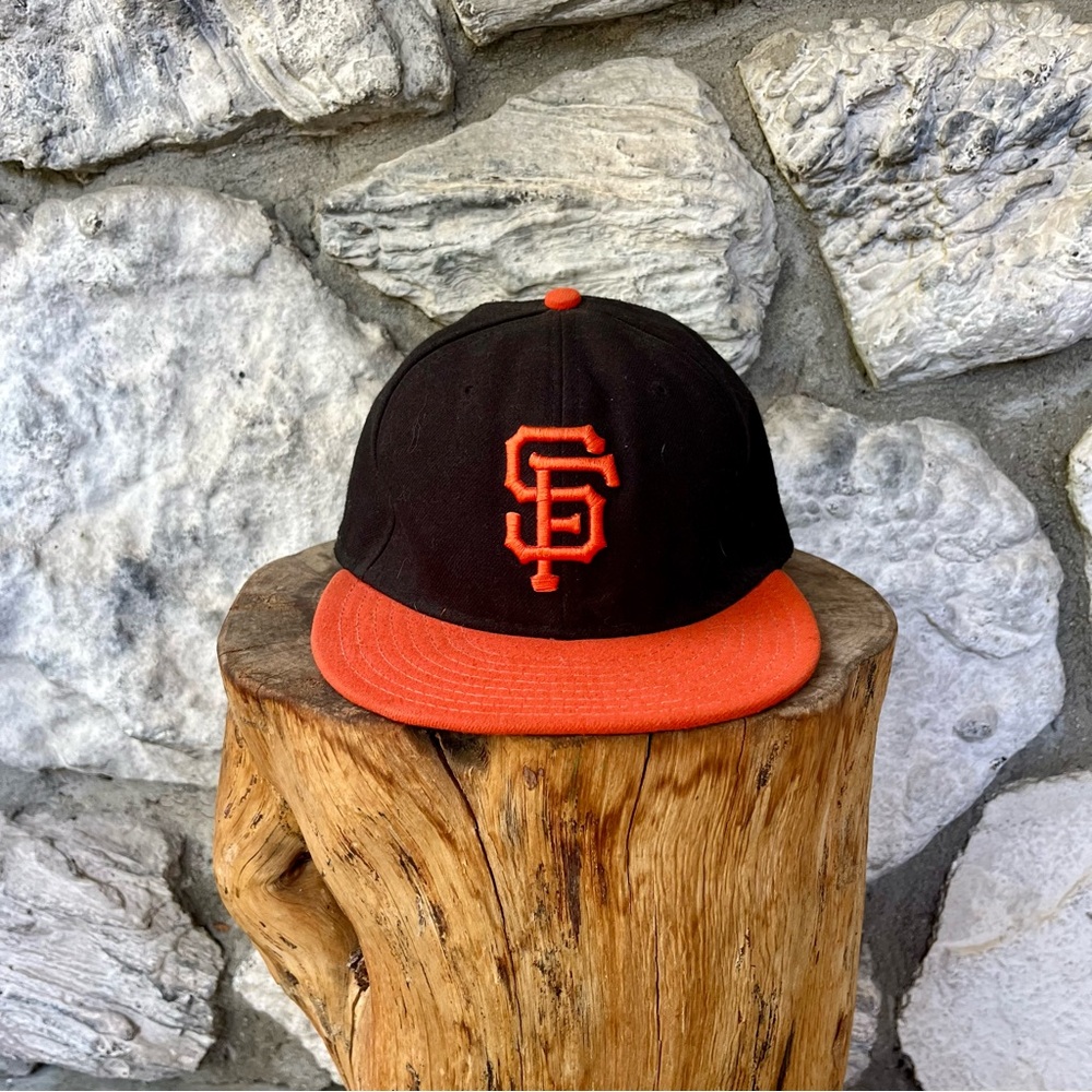 New Era San Francisco Giants Hat Orange on Black 6 7/8 On-Field Cap
